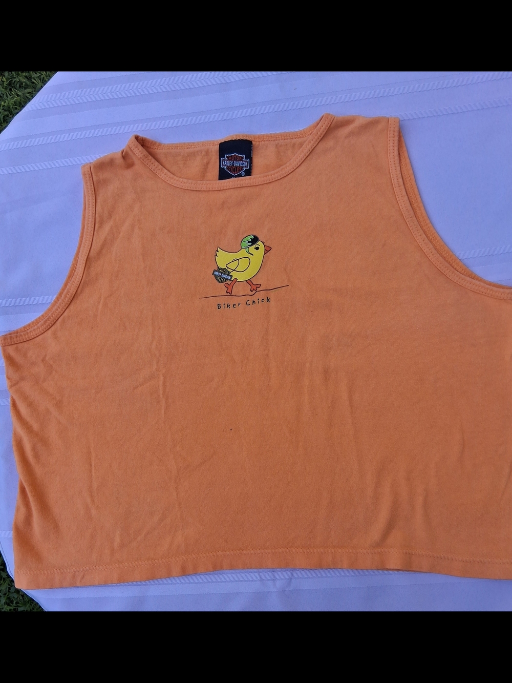 Harley-Davidson Biker Chick Orange Crop Tank Women's XL